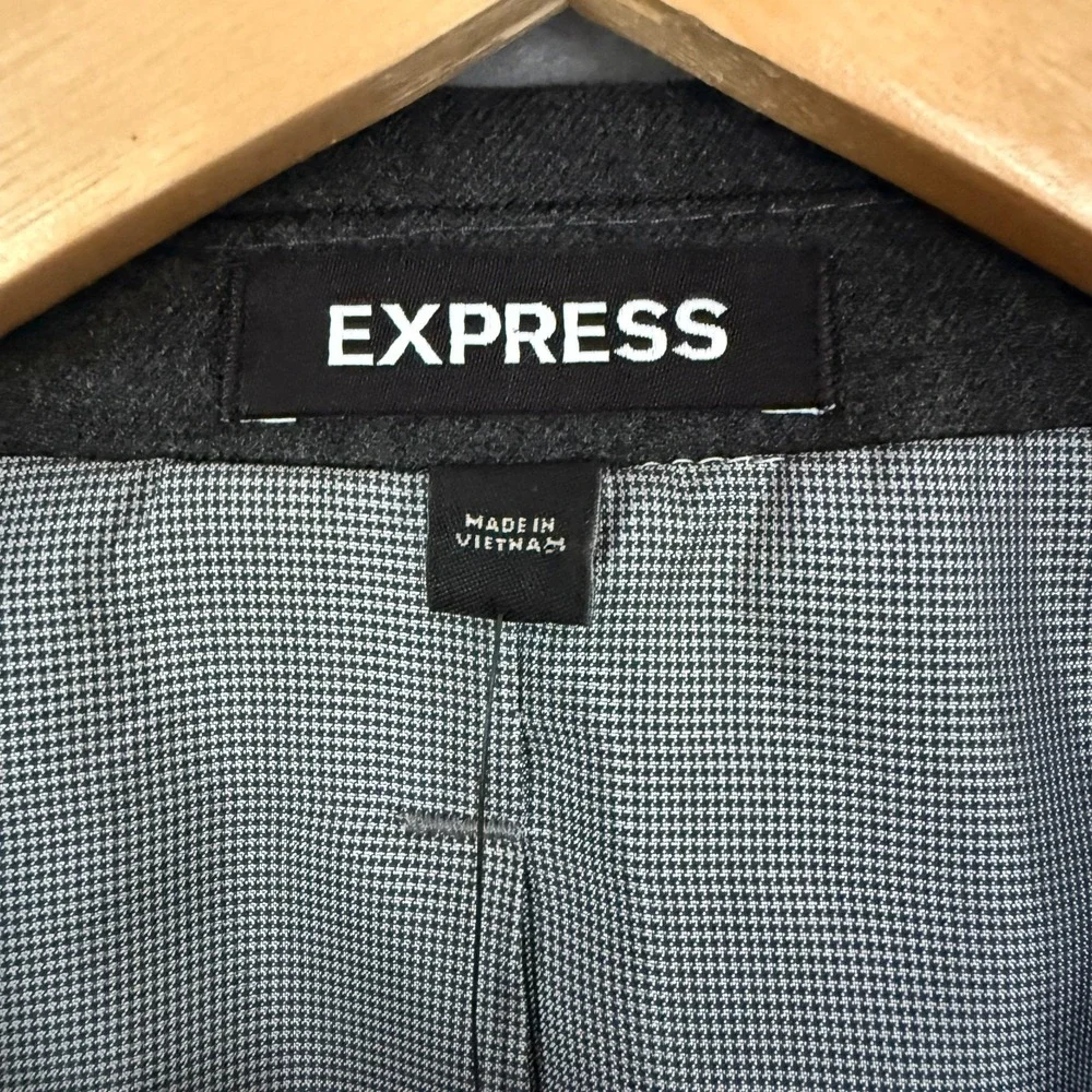 EXPRESS CHARCOAL EXTRA SLIM FLANNEL SUIT JACKET BLAZER MEN SZ 42S NWT SRP $298